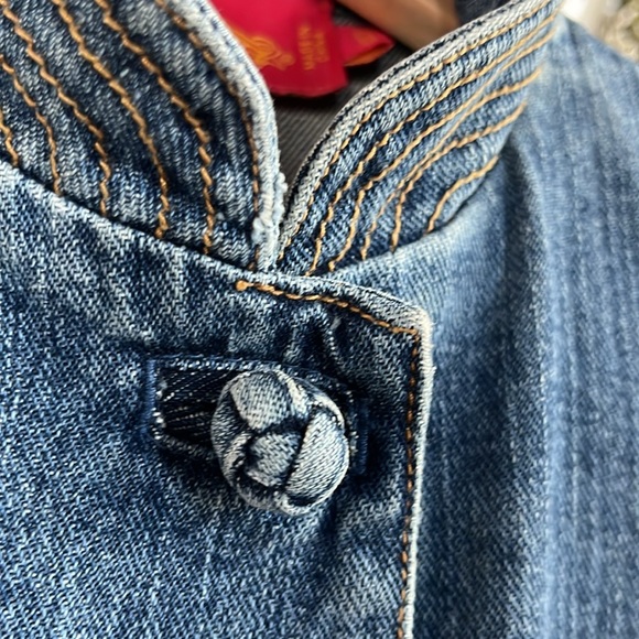 SHANGHAI TANG Embroidered Denim Jacket US2 fits as XS - Picture 6 of 9